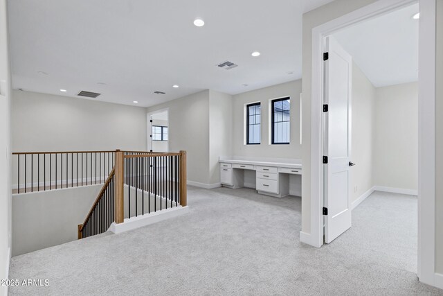 26655 S 169th Pl, Queen Creek, AZ 85142 - hall with light carpet, baseboards, visible vents, and recessed lighting