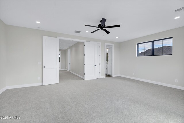 26655 S 169th Pl, Queen Creek, AZ 85142 - carpeted spare room featuring baseboards, a ceiling fan, visible vents, and recessed lighting
