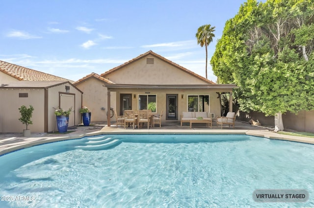 1962 E Morrow Dr, Phoenix, AZ 85024 - outdoor pool with outdoor lounge area