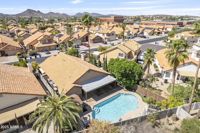 1962 E Morrow Dr, Phoenix, AZ 85024 - aerial perspective of suburban area with a pool and a mountain backdrop