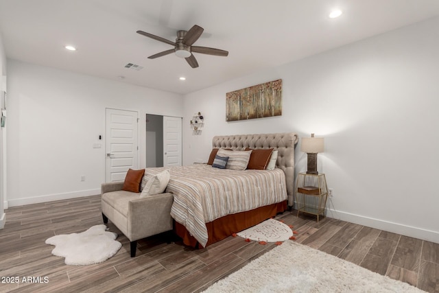 935 Calle Azul, Wickenburg, AZ 85390 - bedroom with recessed lighting, wood finished floors, visible vents, and baseboards