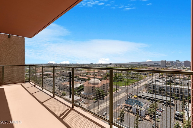 balcony with a view of city