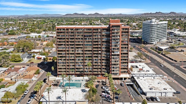 aerial view featuring a mountain view