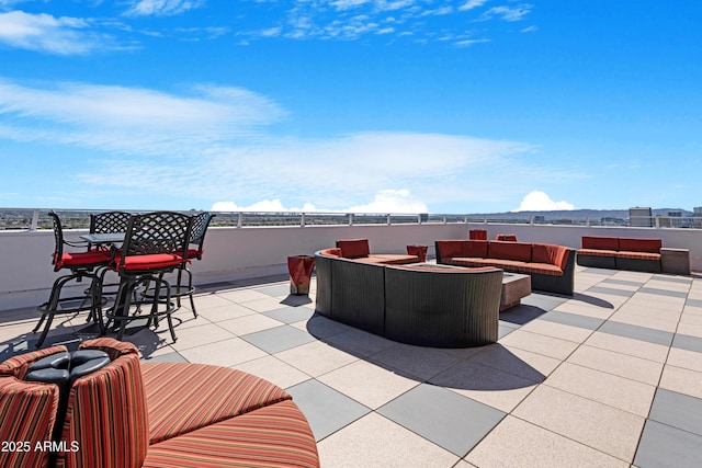 view of patio with an outdoor living space