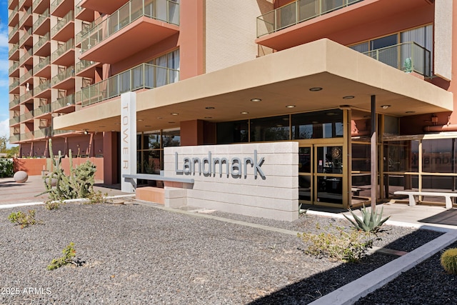 view of community sign