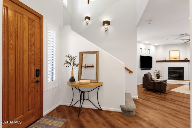 foyer featuring hardwood / wood-style floors