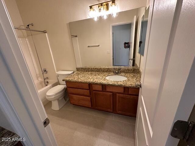 20985 N 81st Dr, Peoria, AZ 85382 - bathroom with vanity, toilet, tile patterned floors, and bathing tub / shower combination
