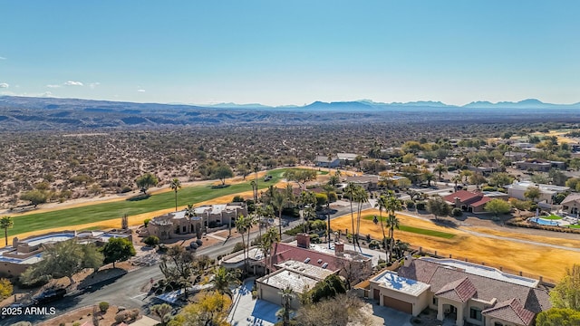 birds eye view of property featuring a mountain view