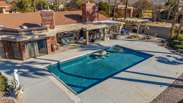 19127 E Wiki Way, Rio Verde, AZ 85263 - view of swimming pool featuring a patio area and a pergola