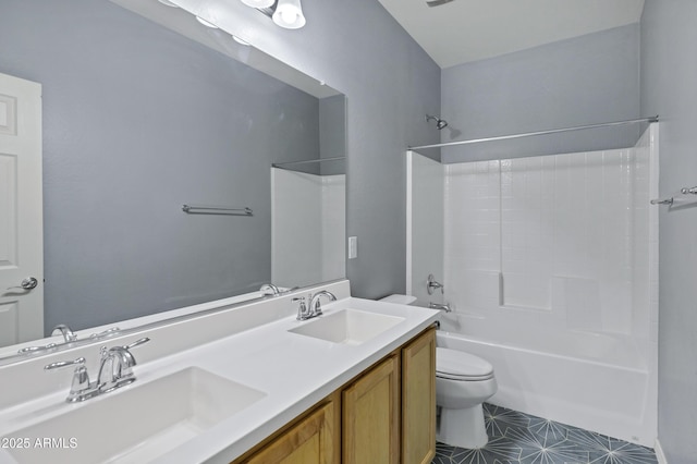 1272 W Joshua Tree Ave, Queen Creek, AZ 85140 - full bath with toilet, shower / tub combination, and double vanity
