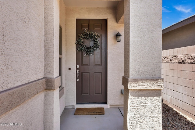 1272 W Joshua Tree Ave, Queen Creek, AZ 85140 - view of exterior entry featuring stucco siding