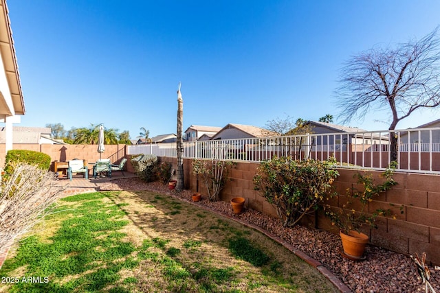 view of yard with a patio area