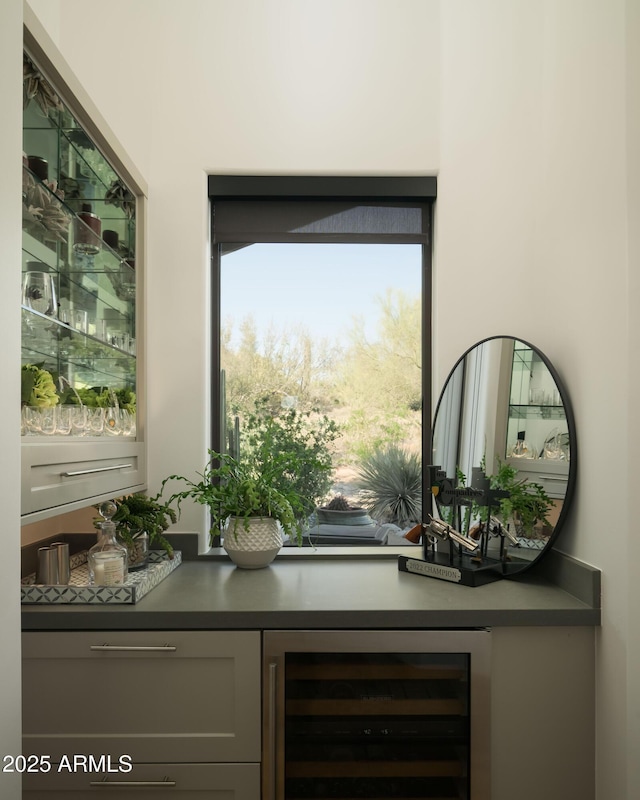 10040 E Happy Valley Rd Unit 1011, Scottsdale, AZ 85255 - indoor dry bar with wine cooler