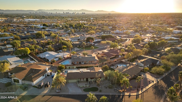 bird's eye view with a mountain view