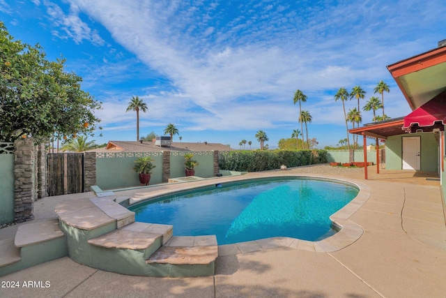 view of pool featuring a patio area