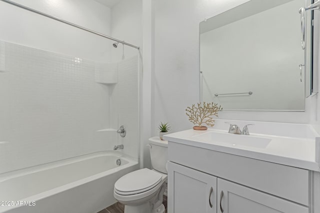 19873 W San Juan Ave, Litchfield Park, AZ 85340 - bathroom with toilet, vanity, shower / bath combination, and wood finished floors