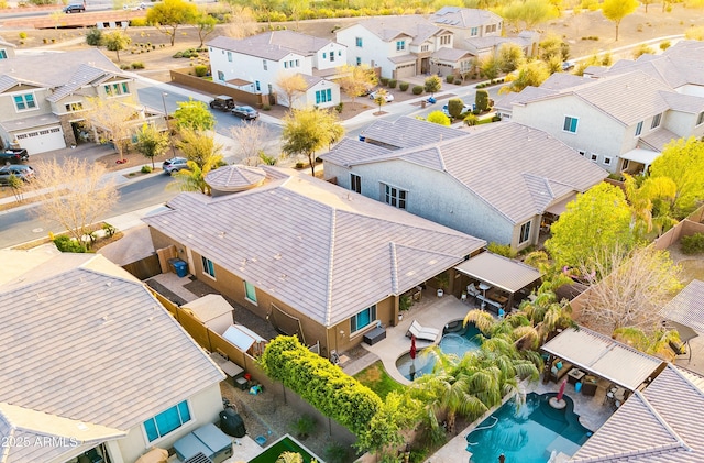 aerial view with a residential view