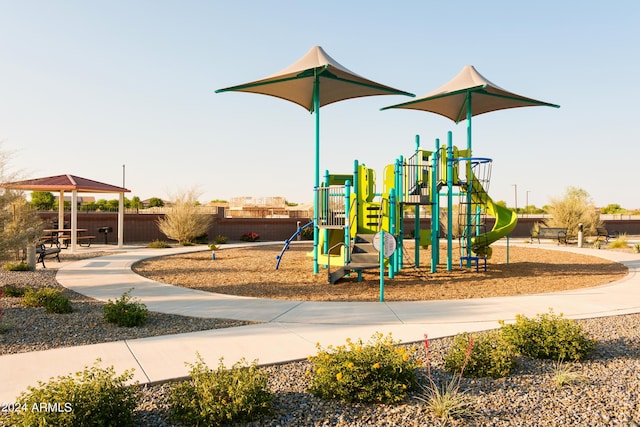 community play area with fence