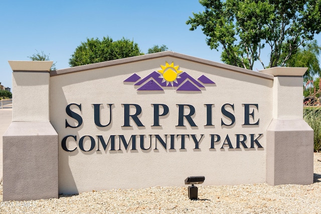 view of community sign