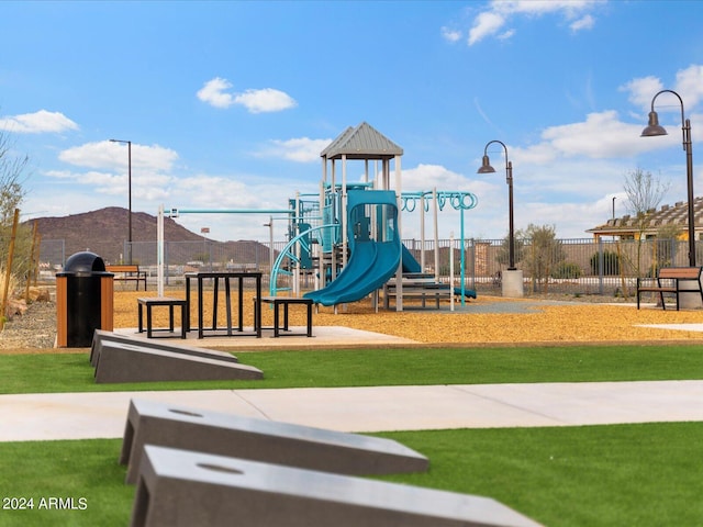 view of playground featuring a yard