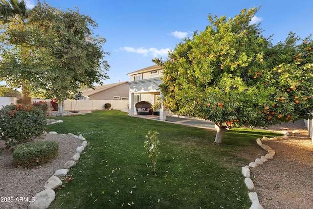 view of yard with a patio area