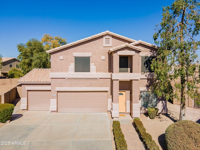 view of front of property featuring a garage