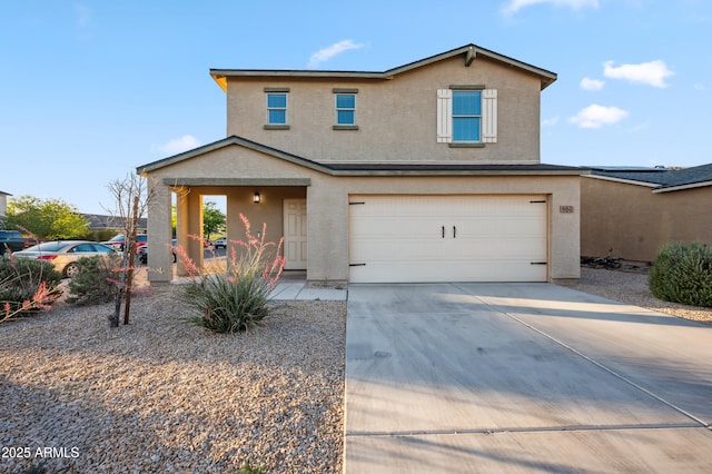 662 W 11th St, Florence, AZ 85132 - traditional-style house with an attached garage, driveway, stucco siding, and covered porch