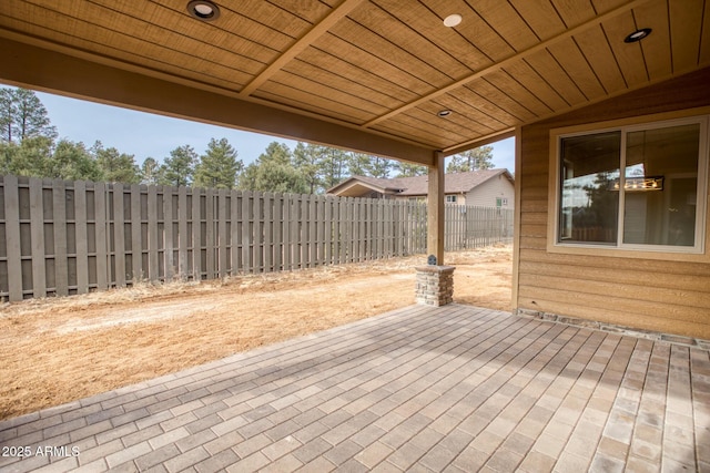 view of patio with a wooden deck