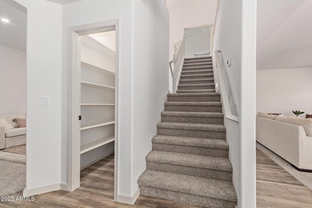 453 E Baylor Ln, Gilbert, AZ 85296 - staircase with wood finished floors and baseboards