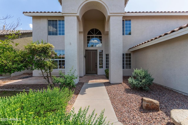 453 E Baylor Ln, Gilbert, AZ 85296 - property entrance featuring stucco siding and a tiled roof