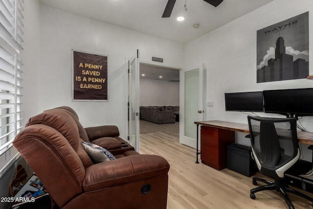 465 E Frances Ln, Gilbert, AZ 85295 - office space featuring light wood-style floors, ceiling fan, and recessed lighting