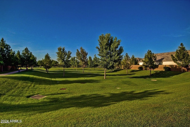 view of home's community with a lawn