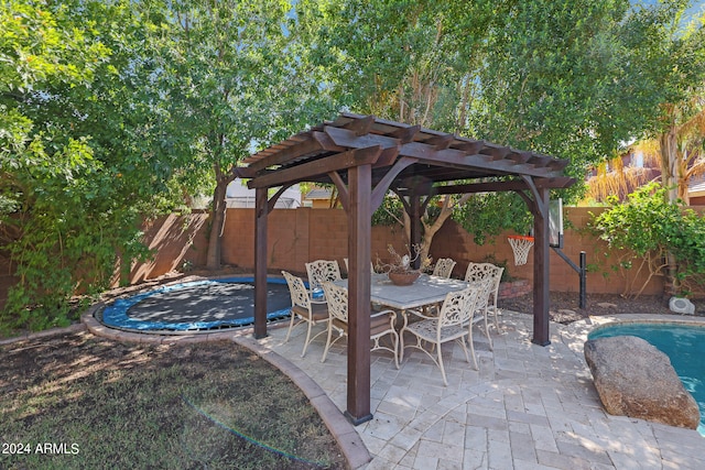 view of patio / terrace featuring a pergola