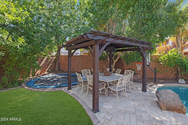 view of patio / terrace with a pergola