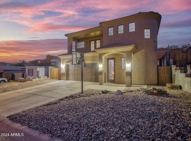 view of front of house featuring a garage