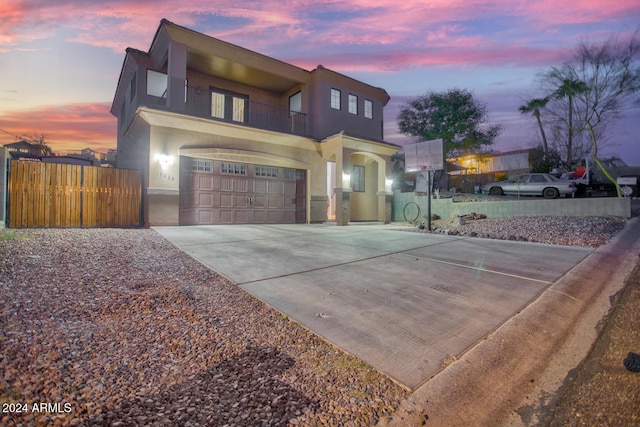 view of front of house featuring a garage