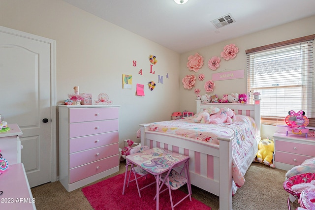 bedroom with carpet floors