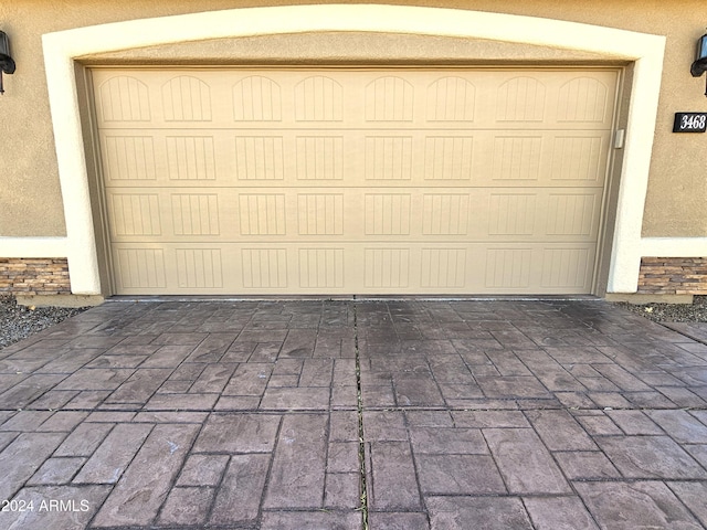 view of garage