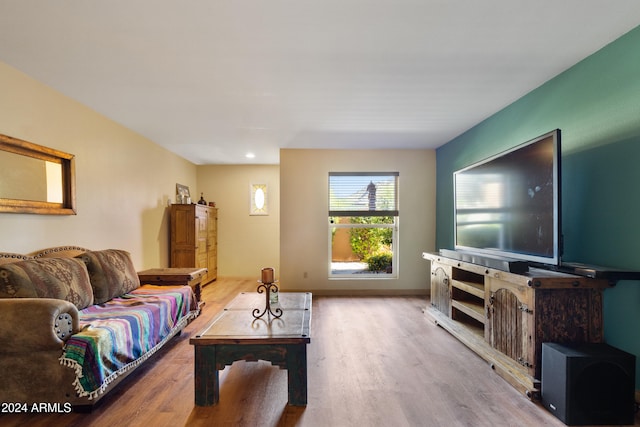 living room featuring light hardwood / wood-style floors