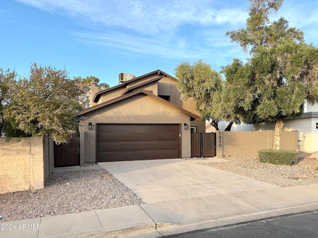 view of front of house with a garage