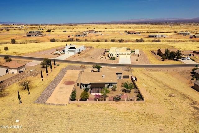drone / aerial view with a rural view and a desert view