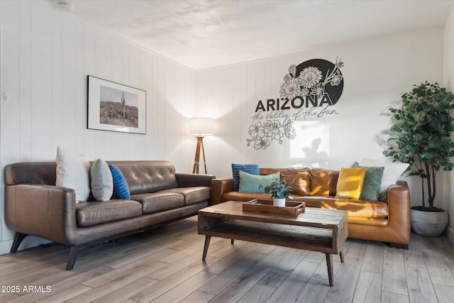 living room with light wood-style floors