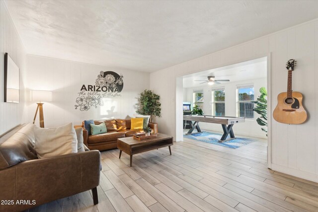 living room with light wood finished floors