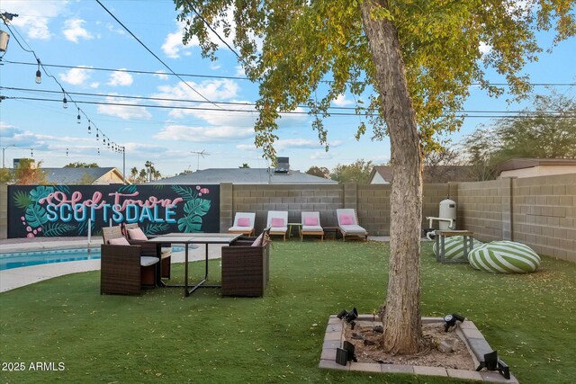 view of yard with fence