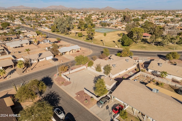 aerial view featuring a mountain view