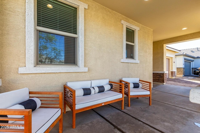 view of patio with an outdoor hangout area