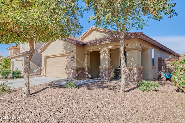 view of front of home featuring a garage