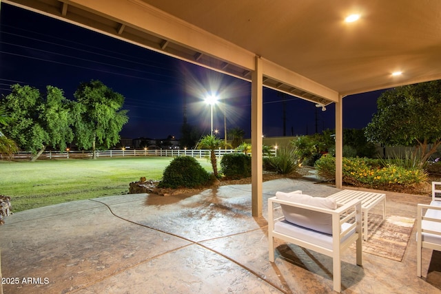 14749 E Pecos Rd, Gilbert, AZ 85295 - patio at twilight with a yard and fence