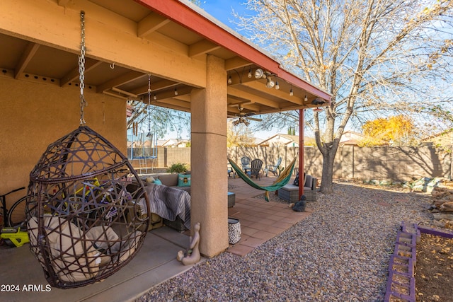 view of patio / terrace featuring an outdoor living space