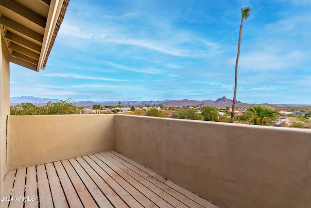 balcony with a mountain view